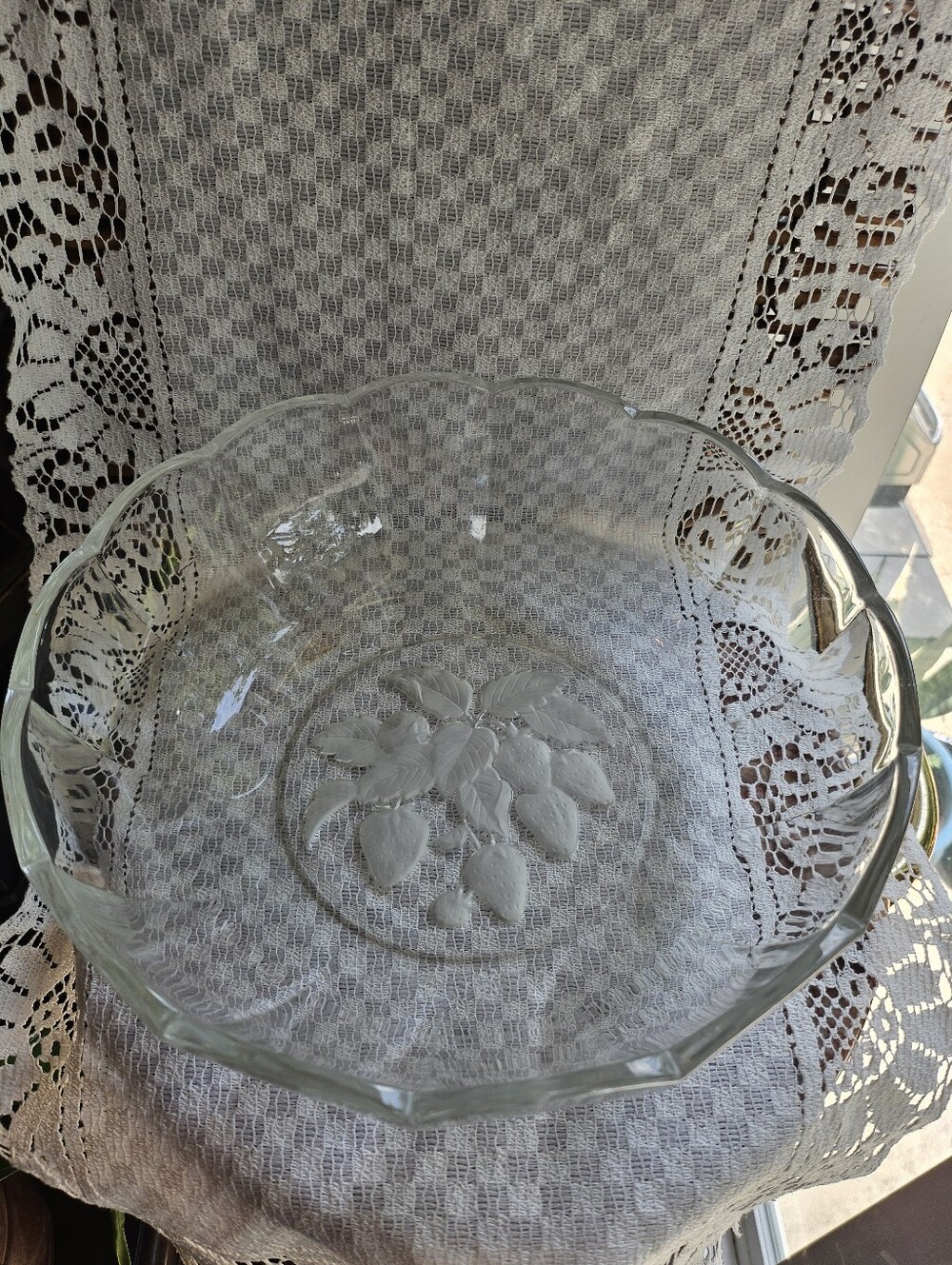 Vintage Strawberry Frosted Bowl